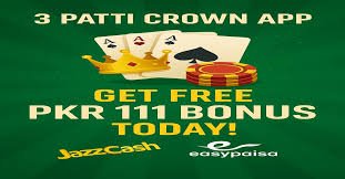 3 Patti Crown 111 bonus and ranking promotion banner for Pakistani players
